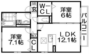 シャンゼトワール藤が尾Ｃ棟の物件間取画像